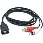 Duttek USB to 3 RCA Cable,1.5m/5 feet USB 2.0 A Female to 3 RCA A Female Jack Splitter Audio Video AV Composite Adapter Cable for TV/PC Duttek USB to 3 RCA Cable,1.5m/5 feet USB 2.0 A Female to 3 RCA A Female Jack Splitter Audio Video AV Composite Adapter Cable for TV/PC
